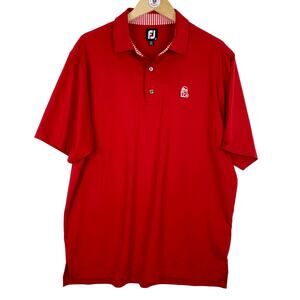 Footjoy Red Polo Performance Shirt Mens L Golf Jupiter Country Club